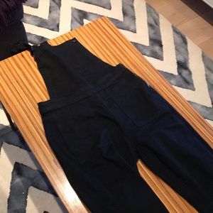Black jean overalls